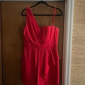 BCBGMAXAZRIA Elegant Red Asymmetrical Dress